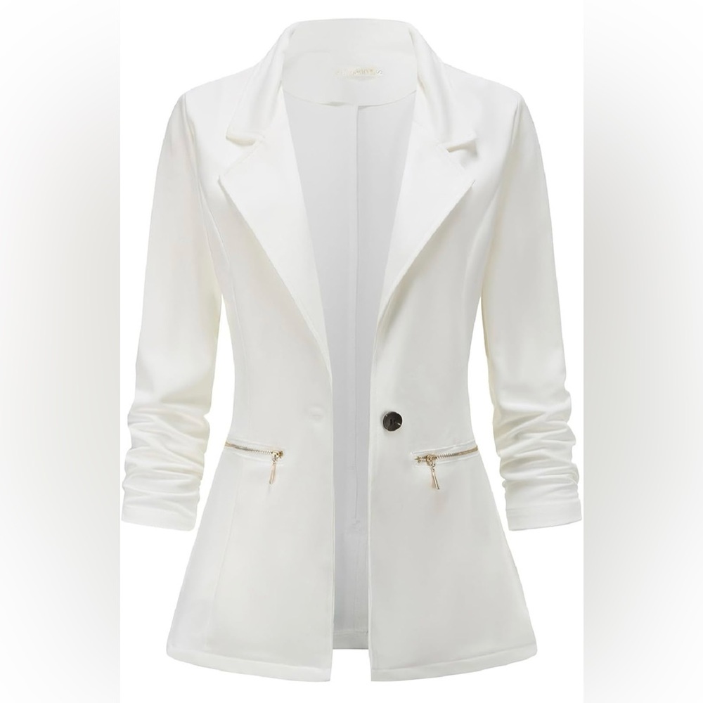 Genhoo women’s white blazer jacket size 2X